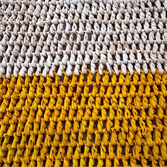 NWT Mar Y Sol Montauk Straw Large Tote in Sunflower - Picture 7 of 13